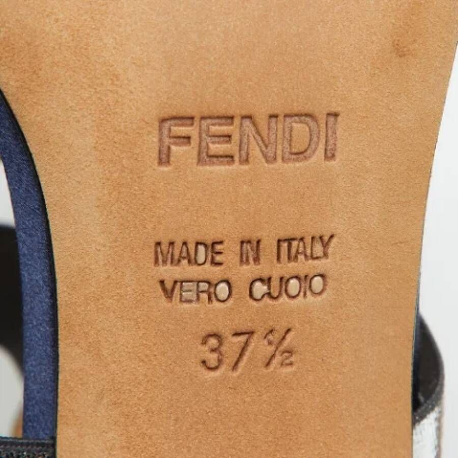 Fendi Vintage Pre-owned Satin sandals Blue Dames