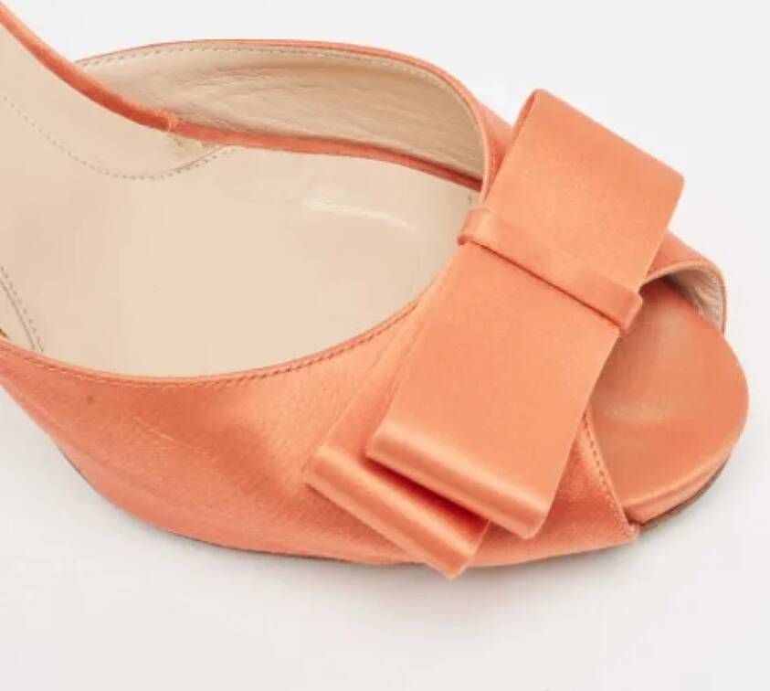 Fendi Vintage Pre-owned Satin sandals Orange Dames