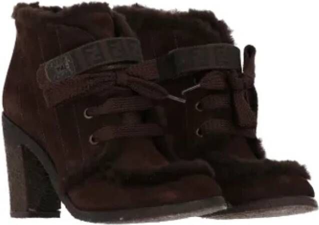 Fendi Vintage Pre-owned Suede boots Brown Dames