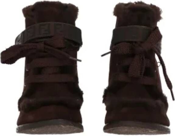 Fendi Vintage Pre-owned Suede boots Brown Dames