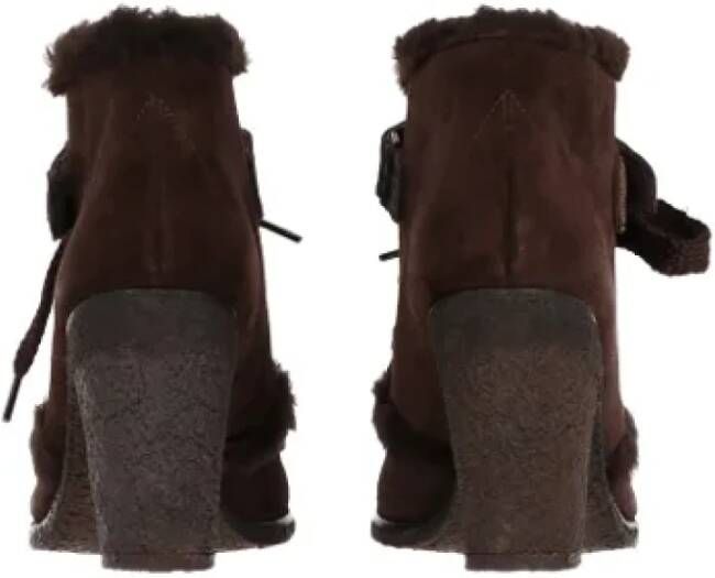 Fendi Vintage Pre-owned Suede boots Brown Dames