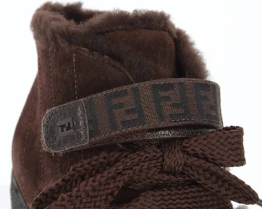 Fendi Vintage Pre-owned Suede boots Brown Dames
