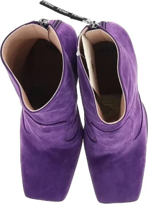 Fendi Vintage Pre-owned Suede boots Purple Dames