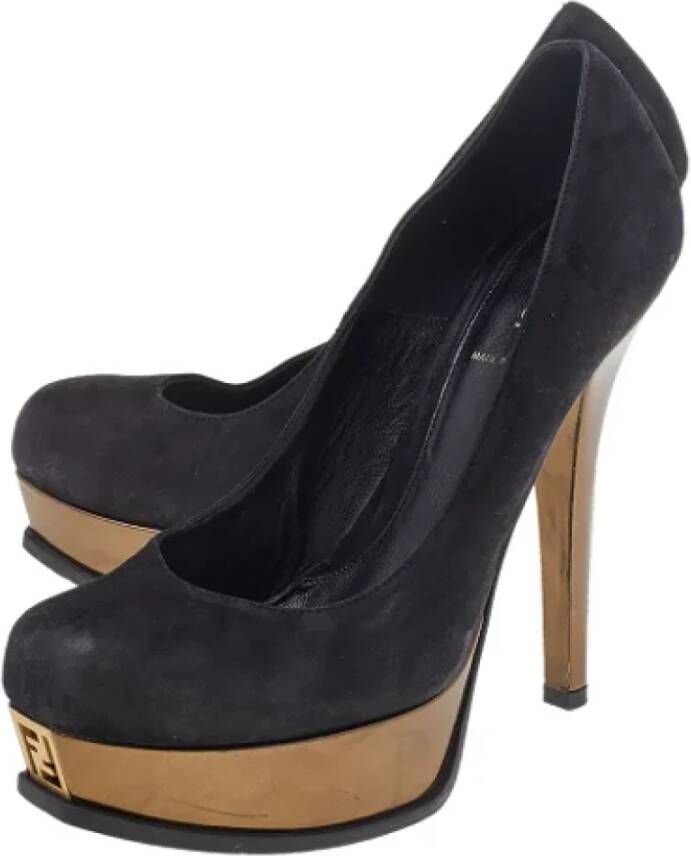 Fendi Vintage Pre-owned Suede heels Black Dames