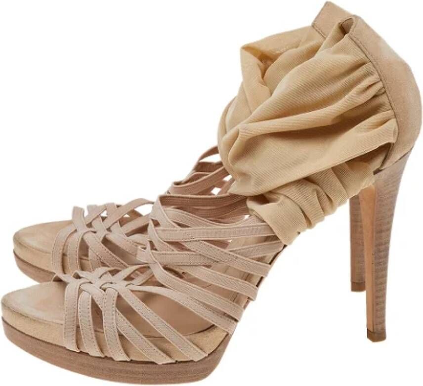 Fendi Vintage Pre-owned Suede sandals Beige Dames