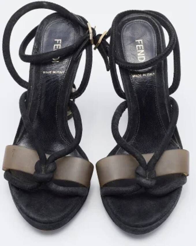 Fendi Vintage Pre-owned Suede sandals Black Dames