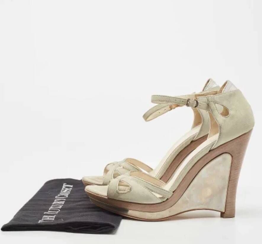 Fendi Vintage Pre-owned Suede sandals Gray Dames