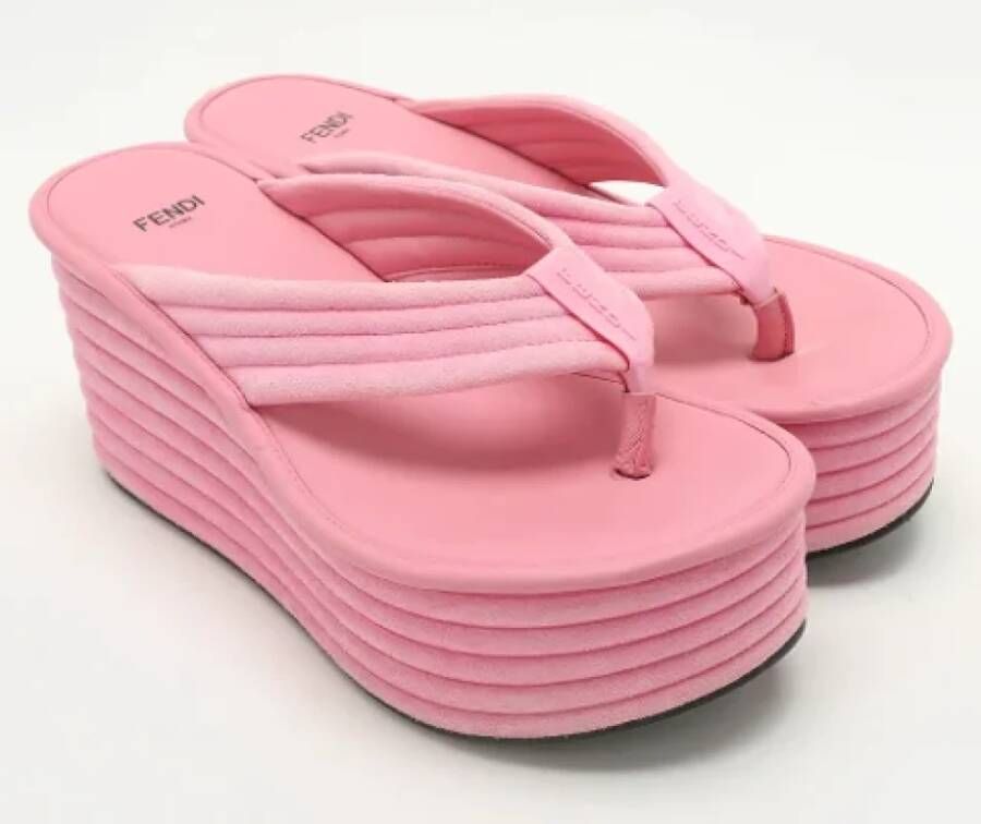 Fendi Vintage Pre-owned Suede sandals Pink Dames