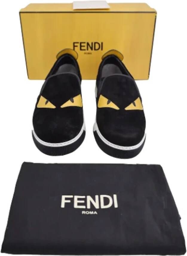Fendi Vintage Pre-owned Suede sneakers Black Dames