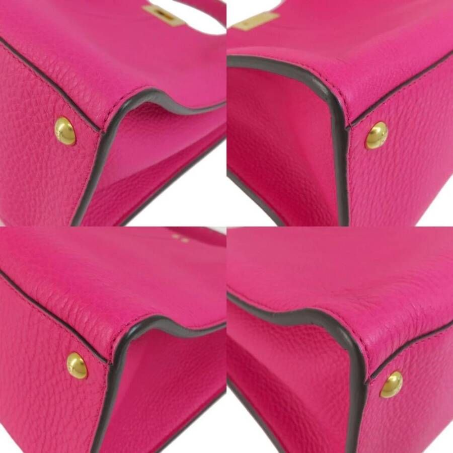 Fendi Vintage Tweedehands Peekaboo Iconic Mini Tas Roze Leer