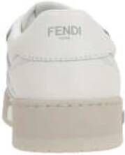 Fendi Wit leren lage sneakers met grijze accenten Beige Heren