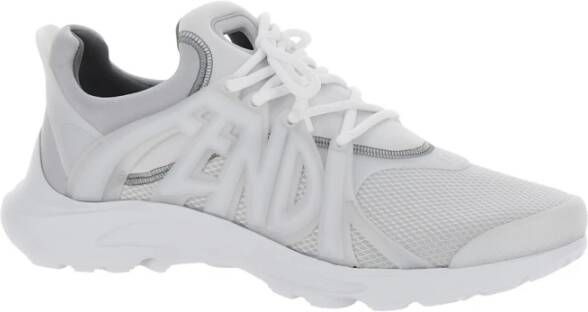 Fendi Witte Runner Lettering Sneakers White Heren