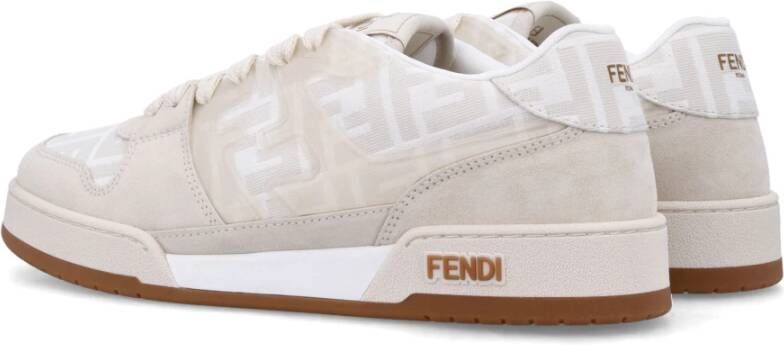 Fendi Witte Sneakers FF Jacquard Suède