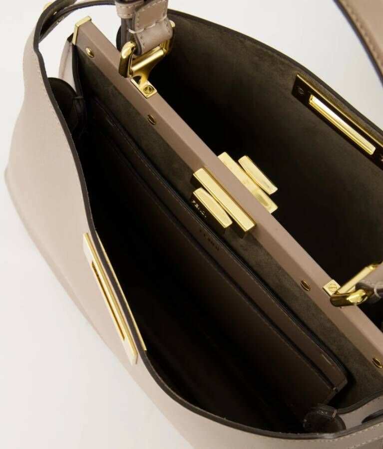 Fendi Zachte Peekaboo Beige Leren Tas