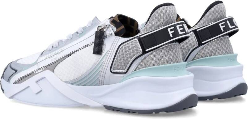 Fendi Zilveren Sneakers met Mesh Bovenwerk