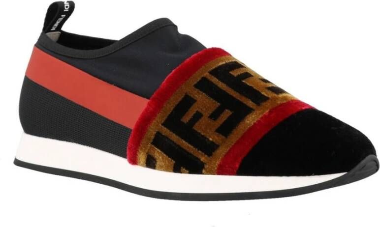 Fendi Zwarte Slip-On Sneakers Ss21 Multicolor Dames