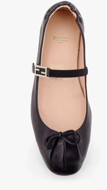 Fendi Zwarte platte schoenen met strikdetail