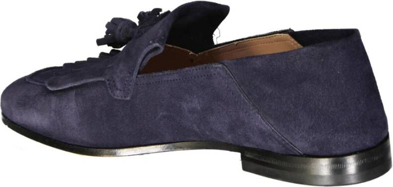 Ferragamo Blauwe Loafer Schoenen met Franje Detail