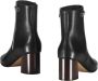 Ferragamo Blokhak Leren Enkellaarzen - Thumbnail 2