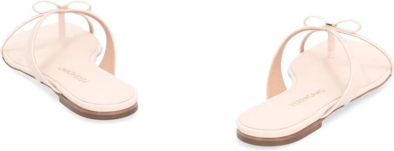 Ferragamo Bow leren teenslippers