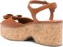Ferragamo Cognac Bruine Platform Sandalen met Strik - Thumbnail 2