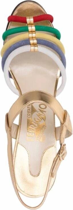 Ferragamo Colorblock Strap Wedge Sandals
