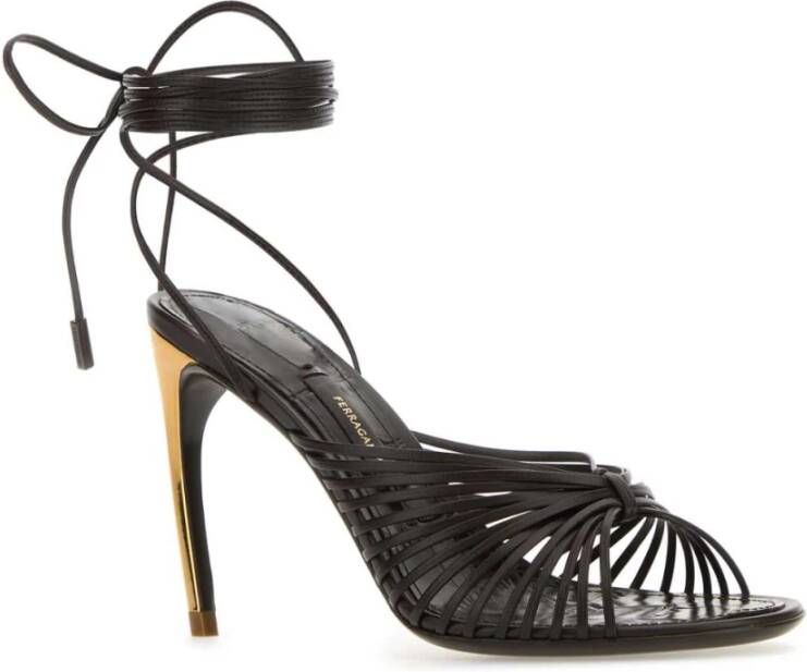 Ferragamo Donkerbruine Leren Atena Sandalen