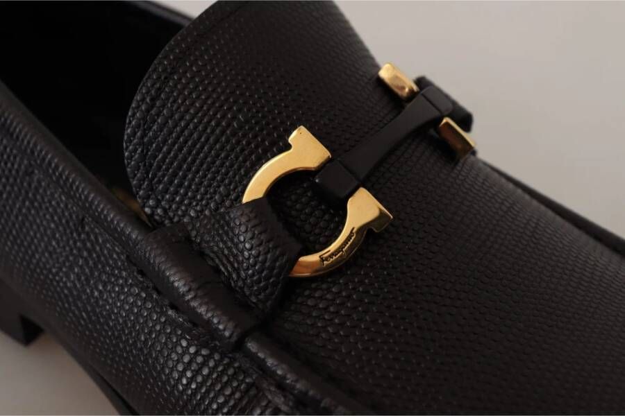 Ferragamo Elegante Zwarte Kalfsleren Loafers