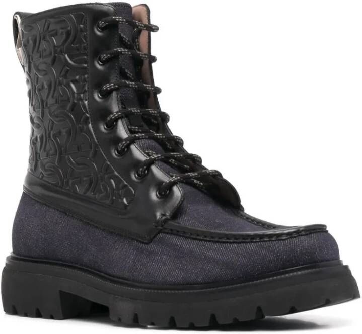 Ferragamo Gancini Combat Boots