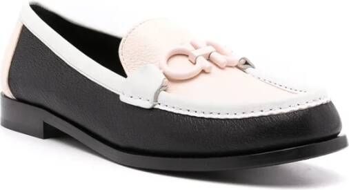 Ferragamo Gancini Leren Mocassin Loafers