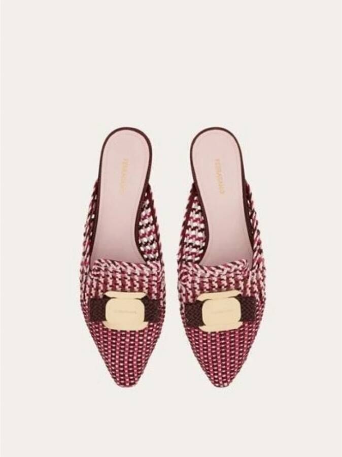 Ferragamo Gevlochten Bow Muiltjes