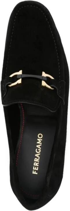 Ferragamo Grandioso Zwarte Suède Loafers