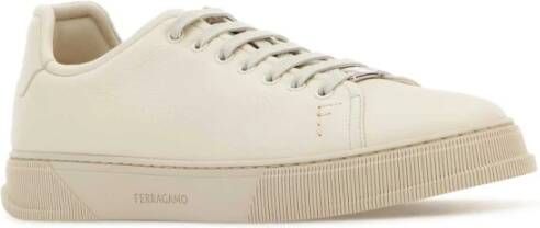 Ferragamo Ivory Leather Sneakers
