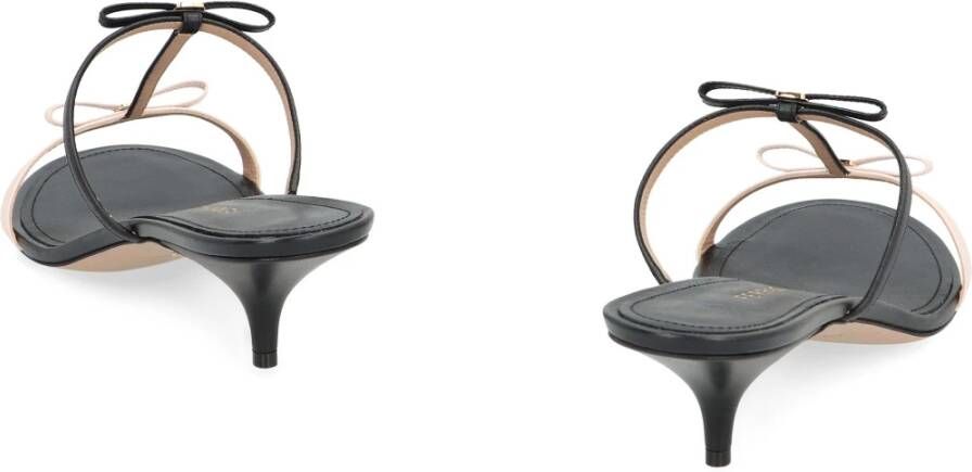 Ferragamo Leren Bow Muiltjes met Kittenhakken