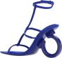Salvatore Ferragamo Elina Leren Sandalen Blue Dames - Thumbnail 2