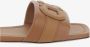 Salvatore Ferragamo Sandalen Leather Flat Sandals With Logo in bruin - Thumbnail 3