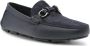 Ferragamo Navy Blauwe Leren Sneakers - Thumbnail 2