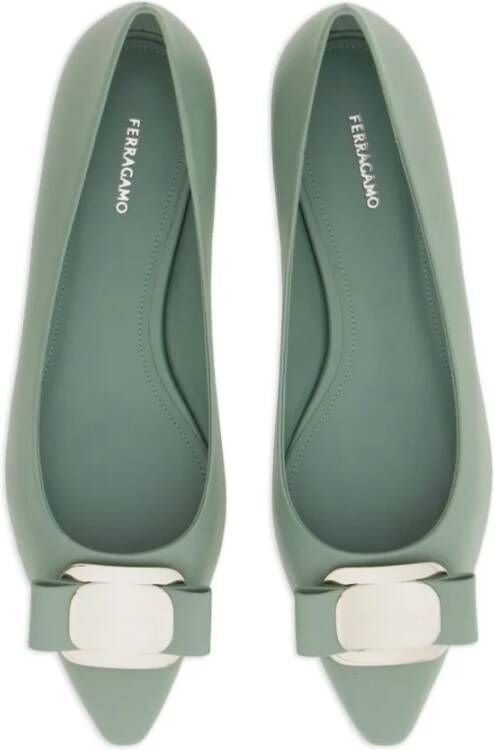 Ferragamo Nieuwe Vara-Bow Lamsleren Ballerina Schoenen