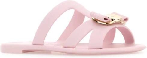 Ferragamo Pastelroze Rubber Lilou Slippers
