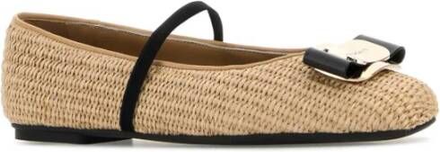 Ferragamo Raffia Zina Ballerina`s
