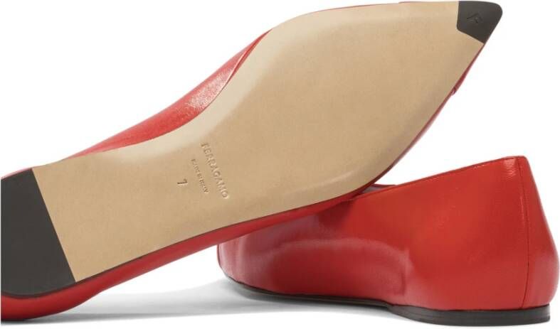 Ferragamo Rode Ballerina's voor Vrouwen Elegante Stijl