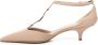 Ferragamo Roze Geitenleren Puntige Neus Hakken - Thumbnail 2