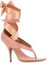 Ferragamo Roze Leren Leliu 95 Thong Sandalen - Thumbnail 2