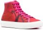 Ferragamo Scarf-Print High-Top Sneakers - Thumbnail 2