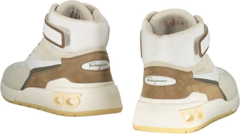 Ferragamo Stijlvolle High-top Sneakers met Stoffen Inzetstukken