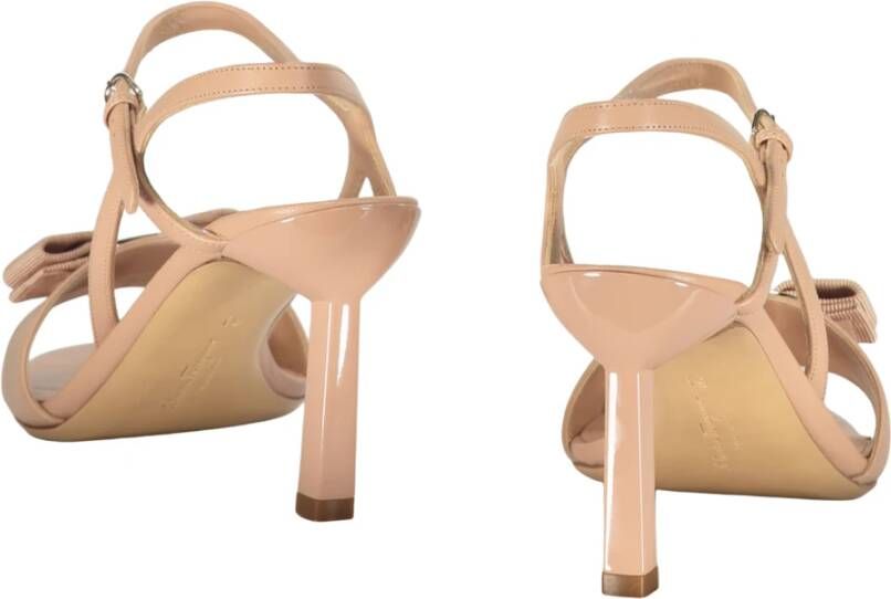 Ferragamo Strik Voorkant Leren Sandalen