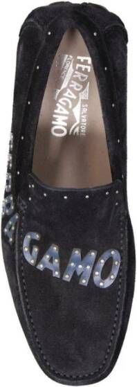 Ferragamo Suède Detail Leren Loafers