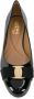 Salvatore Ferragamo Zwarte Ballerina`s met Patentleren Voorkant Strik Black Dames - Thumbnail 2