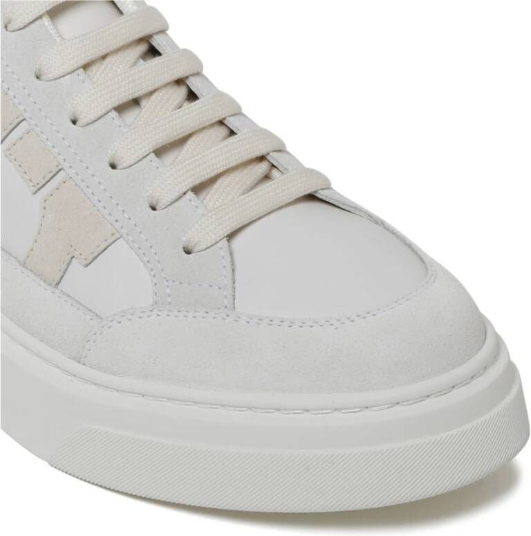 Ferragamo White Green Cassina Leren Sneakers