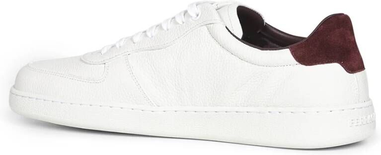 Ferragamo Witte Veterschoenen met Bourgondische Inzet